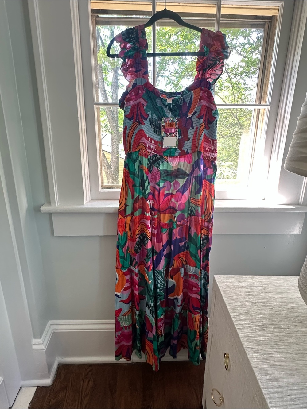 Briton Court Bright Tropical Maxi Dress - Multicolor Floral NWT.